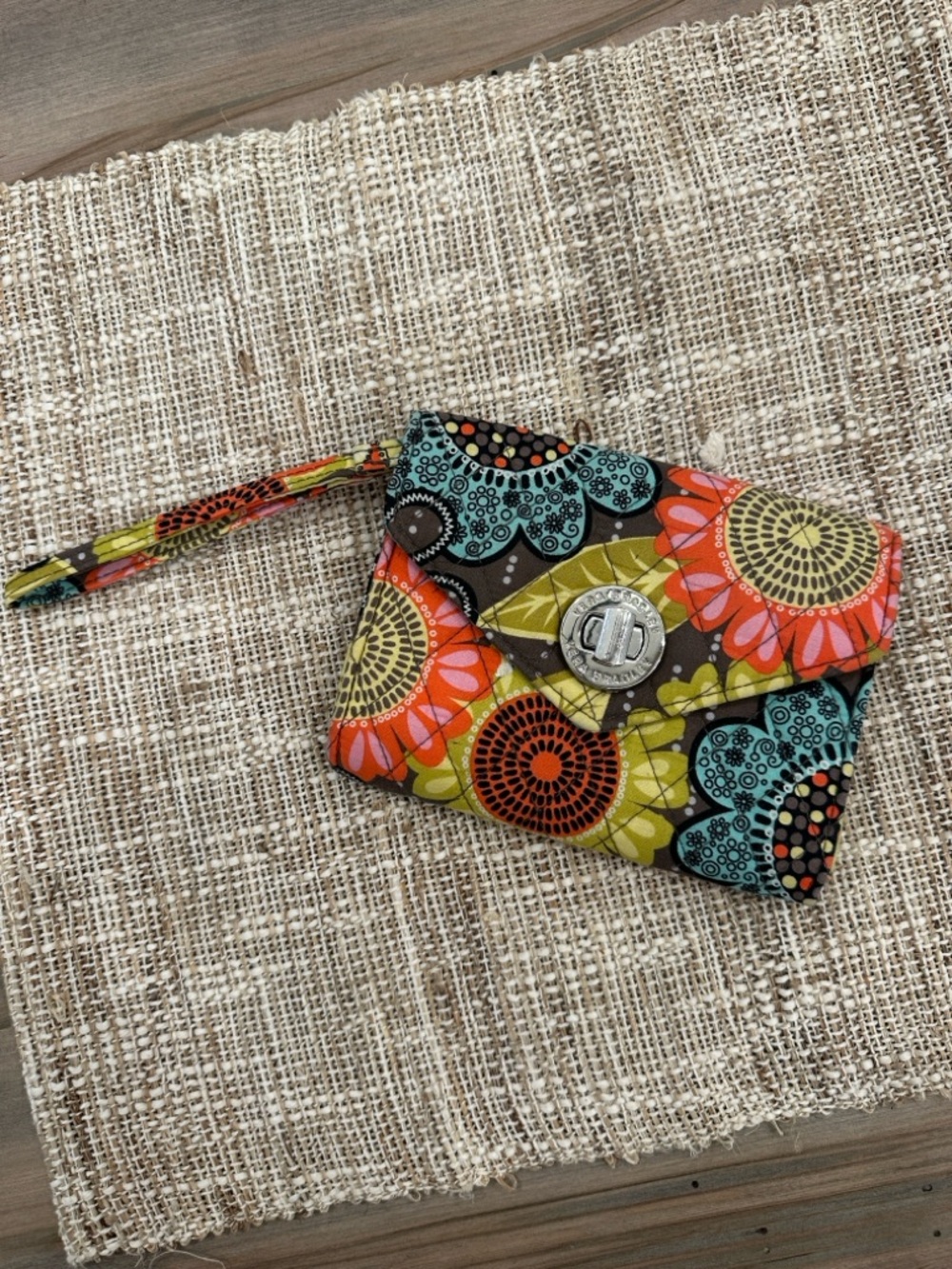 Colorful Floral Quilted Wristlet Clutch - Multicolor